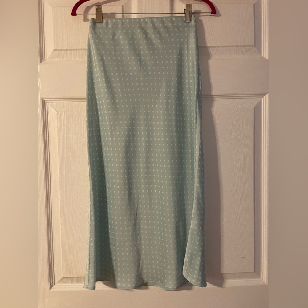 Miami Mint Green Polka Dot Midi Skirt